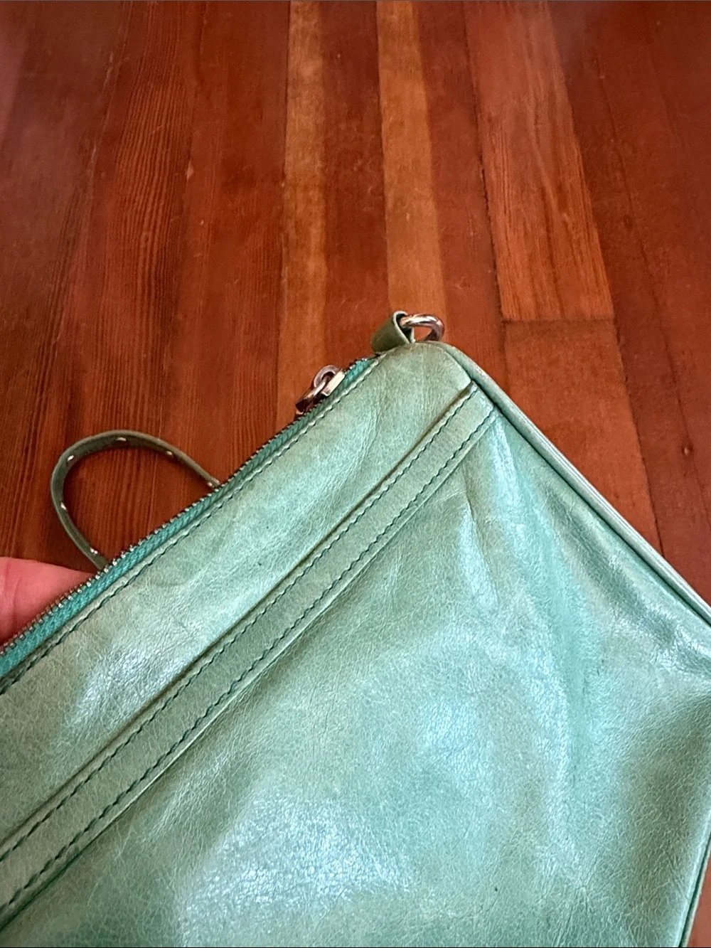 Rebecca Minkoff Seafoam blue green Leather Mini Mac Crossbody